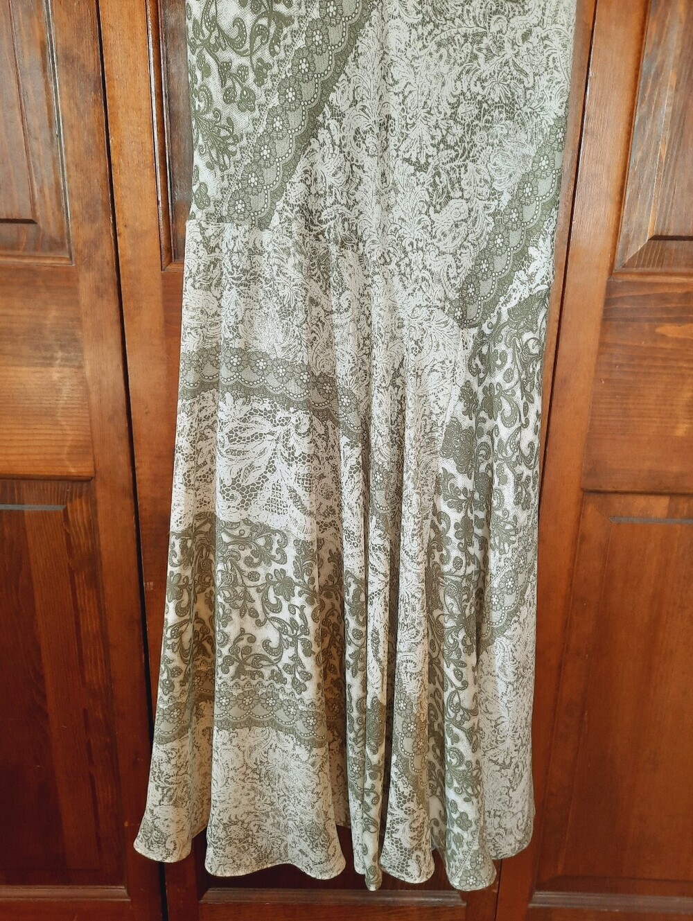 Vintage K Studio Paisley Lace Print Assystemrical Drop Waist Midi Dress Size 14 - Picture 3 of 12
